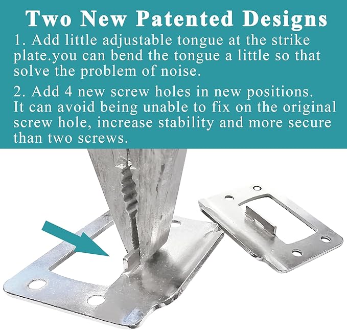 2-1/4" by 1-3/4" Door Latch Restorer Strike Plate for Doors, 2 PCS Universal Door Lock Hardware with Foul 1" Long Screws (Satin Nickel)