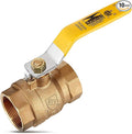 Full Port 1/2 in. Brass Ball Valve – Lead-Free Brass Valve, Female Threaded NPT Connector – Max Pressure, 150 PSI WSP / 600 PSI WOG - 0.50 inch, 10 Pack
