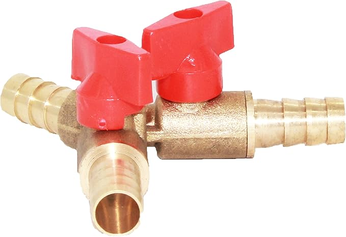 Joywayus 5/16" Hose Barb, Y shaped Type 3 way Union Intersection/Split Brass Shut off Ball Valve Fitting
