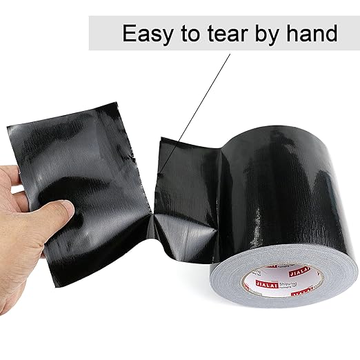 8 Inch Wide Duct Tape, 9 Mil Heavy Duty 8 inches x 55 Yards (164 ft) Black, Waterproof, Strong, Flexible, No Residue, UV Resistant for Crafts & Home Improvement