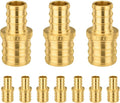 Pack of 10 Foskan 1" x 3/4" PEX Straight Reducing Coupling,Brass Crimp Fittings for PEX Tubing Pipe