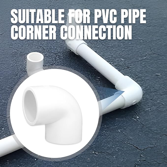 20 Pack 1/2inch 90 Degree PVC Elbow Pipe Fittings, 2 Way Right Angle Furniture Grade PVC Pipe Fitting Connectors for DIY Shelf Building Furniture Garden Support Structure
