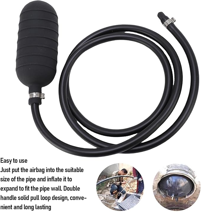 Inflatable Pipe Plug Drain Bladder Water Test Airbag Plumbing Test Balloon for Sewage Pipeline Maintenance (70mm)