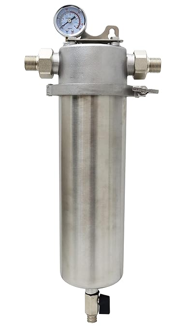 TECHTONGDA Whole House Sediment Water Filter Strainer Reusable 304 Stainless Steel with 40μm Filter Screen 8000L/H