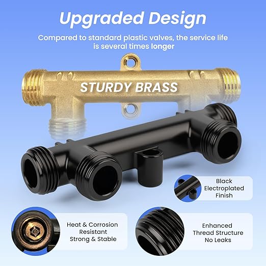 Upgraded WP596816 Hot Water Recirculating Pump Sensor Valve Kit (2-Pack)– New Copper Finish,Fits watts 500800/500805&grundfos UP Comfort Systems.Includes 2 Brass Valves,4x12 Lines,4 Fittings