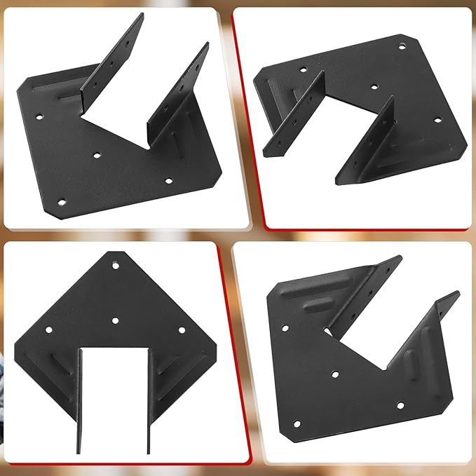 13 Gauge Hurricane Tie,Joist Hangers Fit 2X Truss to Rafter Connector for Roofing Trusses Wood Timber ,Wood Timber, Resist High Wind/ Earthquake Forces(Black Powder Coating) (40)