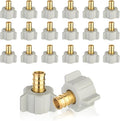 20-Pack HeSun PEX Fittings, 1/2" Pex x 1/2" Female NPT Swivel Adapter, Brass Crimp Fitting for ASTM F1807(PEX1807296)