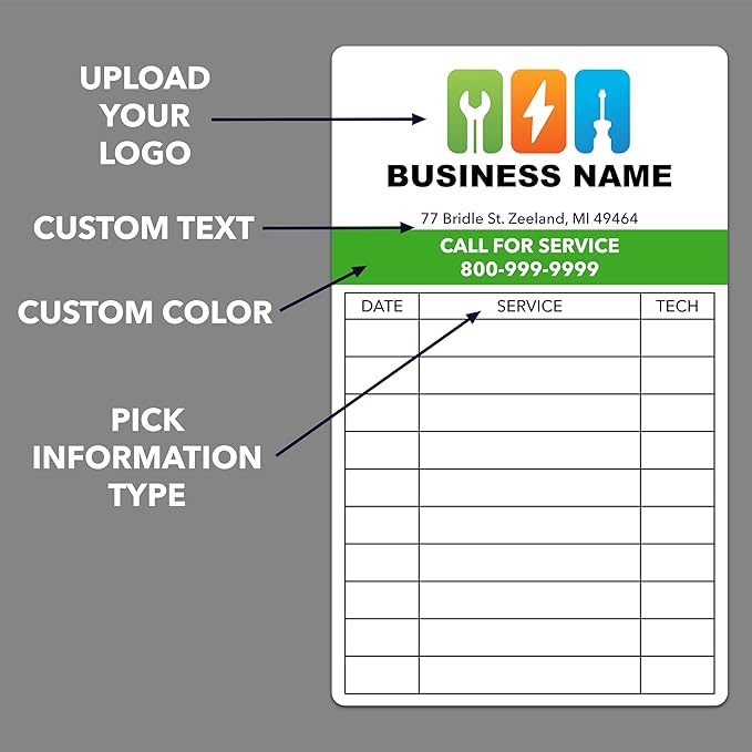 Custom Maintenance Stickers with Your Logo - Personalized HVAC Stickers, Maintenance Log Stickers, Service Stickers, Inspection Stickers (3-1000 Stickers)
