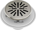 Delta 4 Inch Brushed Nickel Round Tile-In Round Shower Floor Drain with Gasket and Removable Drain Gate, Stainless DT061411-SS