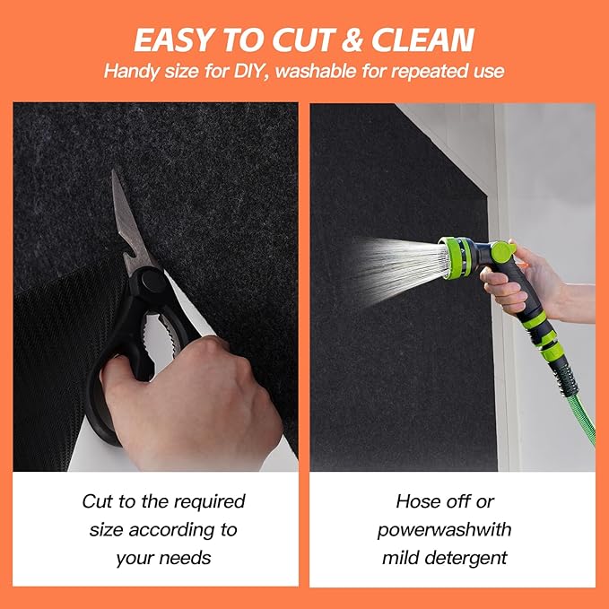 7.4'x 17' Garage Floor Mat & Oil Spill Mat, Heavy Duty Under Car Mat for Garage & Driveway, Protects Against Oil, Chemicals & Stains with TPE Anti-Leak Backing, Reusable & Washable