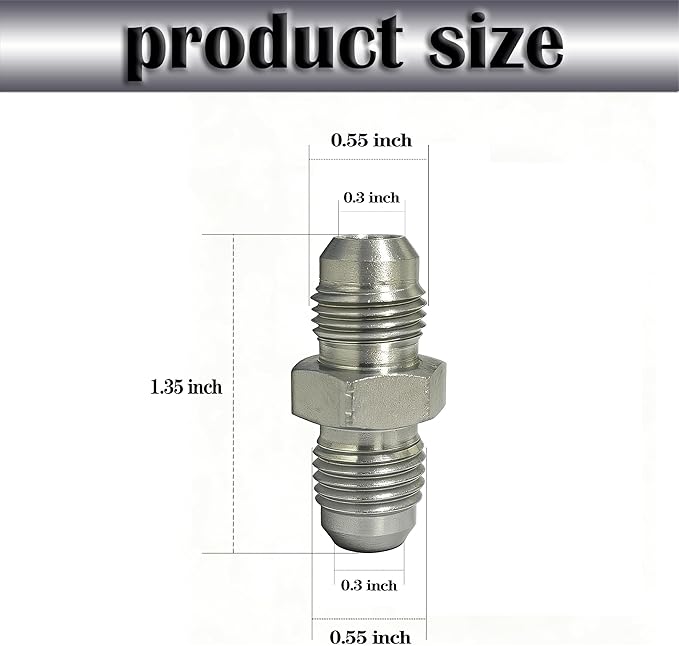 3/8" JIC Male x 3/8" JIC Male Hydraulic fitting, Carbon Steel SAE 37° Flare Pipe Adapter Tube Fitting Straight Connector, 10 Pack