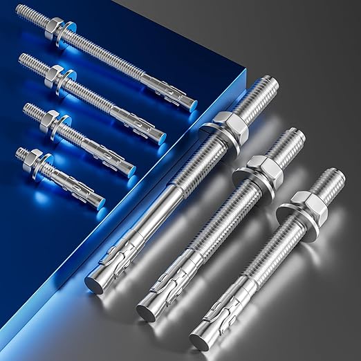 5Pcs 1/2x7 Inch Standard Fasteners for Heavy-Duty 304 Stainless Steel Wedge Anchors for Cement and Concrete