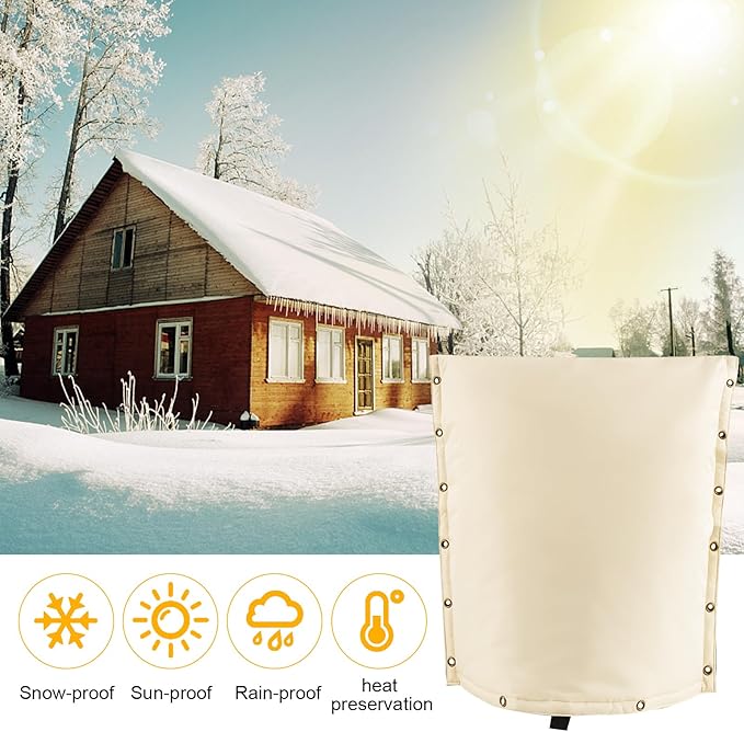 Insulated Backflow Preventer Pouch - Outdoor Pipe Insulation for Winter, Well Pump & Sprinkler Valve Protection