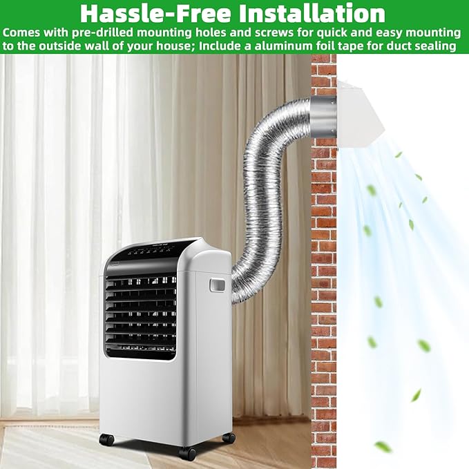 6 inch wall vent Cover Dryer Vent Cover Outside Exhaust Vent Cover Cap,Wall Mount Extractor Vent with Mesh & Cushioned Flap,Exterior Wall Vent Hood Outlet Air Vent for Range Hood Duct HVAC Ventilation