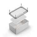 QILIPSU Outdoor Junction Box, IP67 Waterproof ABS Plastic Electrical Box, Clear Cover 250x150x130mm Project Box Weatherproof Enclosure (9.8"x5.9"x5.1" CC)
