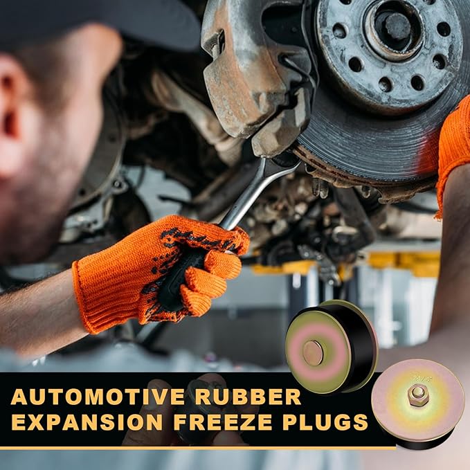 Siptenk 2-1/4" Freeze Rubber Expansion Plug 3 pcs, Automotive Rubber Expandable Freeze Plugs for Engine