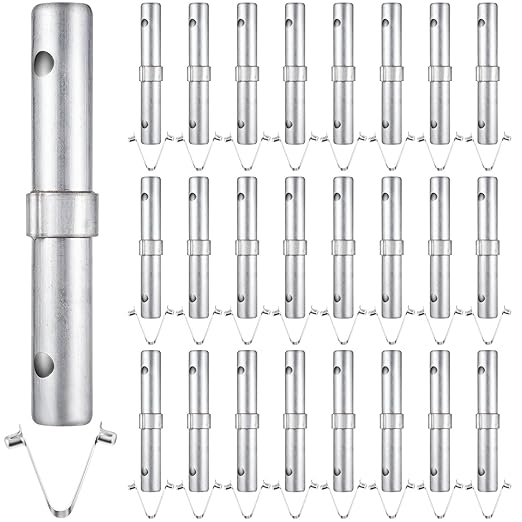 24 Pack Scaffolding Coupling Pin 9" L Heavy Duty Scaffolding Coupling Pin with V Collar Scaffold Connecting Rod Accessories