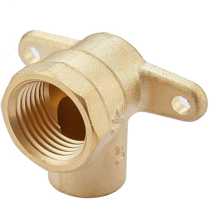 2 Pack Brass Construction 1/2-Inch Drop Ear 90-Degree Elbow,1/2" Sweat x 1/2" Female NPT,Hose Pipe Fitting