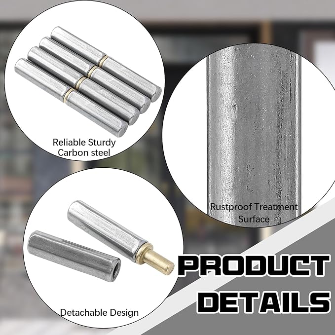 15 Pack 4" x 9/16" Weld on Bullet Hinges BBQ Smoker Weldable Barrel Hinges Heavy Duty Carbon Steel Detachable Gate Door Fittings for Swing Door Trailer Ramp