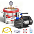 1.5 Gallon Vacuum Chamber Kit with 3.5 CFM Vacuum Pump, Stainless Steel Degassing Chamber with Acrylic Lid, Hose, for Resin, Silicone, Epoxy and Wood Stabilizing
