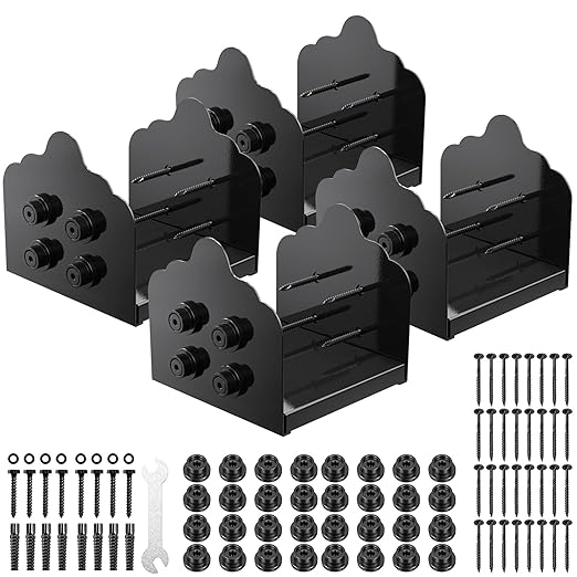 8x8 Post Base, 4Pcs Stainless Steel Adjustable Post Anchor Bracket (Internal 7.8 x 7.5), Adjustable Post Base for Pavilion Deck Porch Handrail Railing Support Decorative Anchor Plate