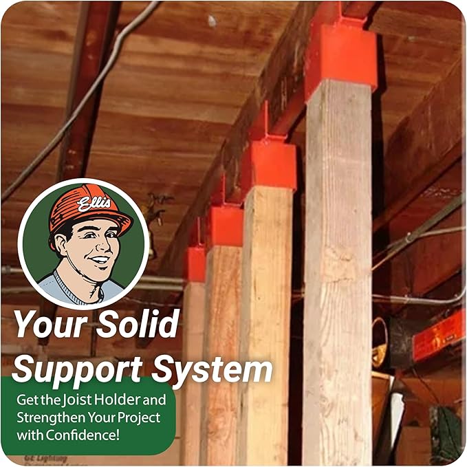 Ellis Manufacturing Joist Holder, 4x4 Secure Posts to Joists in Crawl Space - Extra Lateral Support, Quadruple 2x6