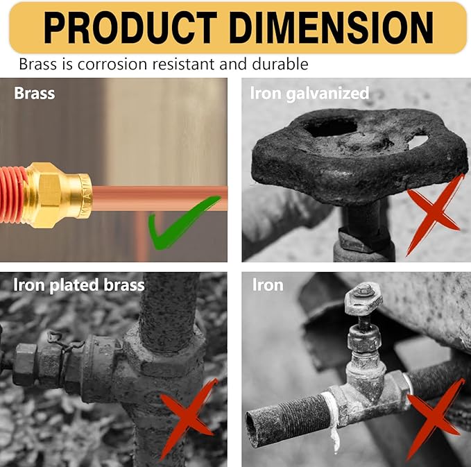 1/4" DOT Air Fittings,DOT Brass Push to Connect Fitting, Air Brake Line Fittings Connector - Male Straight 1/4" Tube OD x 3/8" NPT for Trucks Trailers Use and Air System (5PCS)