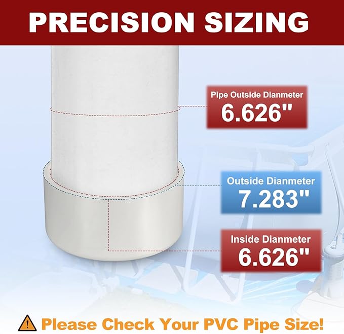 6Pcs 6" PVC External End Cap Fitting, SCH40 Furniture Grade PVC Pipe Plug Adapter, Pipe Cover Fittings for DIY Project, Irrigation System, Plumbing Framework, Garden Structures