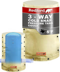 Redford Supply Co. Cold Snap (5°F) Round Pressure Tank Cover Insulation, 3-Way Round, 28"Diameter x 44"H, Water Well Tank Covers Insulated, Well Pump Cover Insulated Freeze Proof for Winter (Beige)