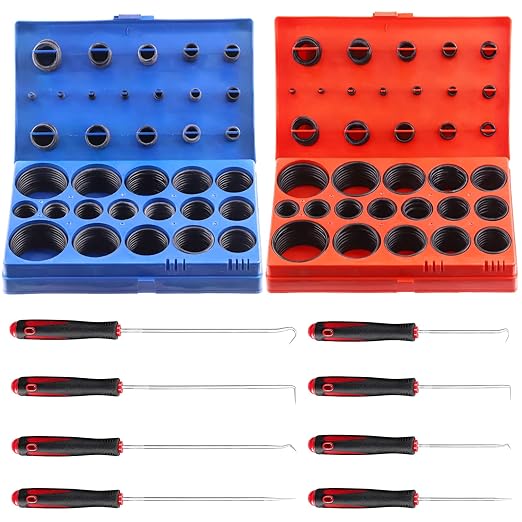 Swpeet 834Pcs Universal O-Ring Washer Kit, Nitrile Rubber O-Ring SAE Metric for Plumbing Automotive Faucet Repair