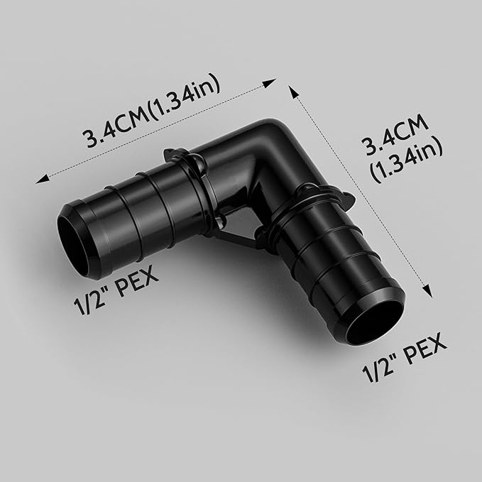 VINTEX 1/2" polyphenylene sulfide (PPSU) Pex Elbow Fitting Set,including 30 Pcs 90-degree Elbows.Suitable for Plumbing systems.No Lead material,1/2 Inch Pex Elbow,30 Pcs