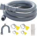 20-Ft Washing Machine Drain Hose Universal, Flexible Dishwasher & Washer Drain Hose Extension with 4 Clamps & 1 U-Bend Holder