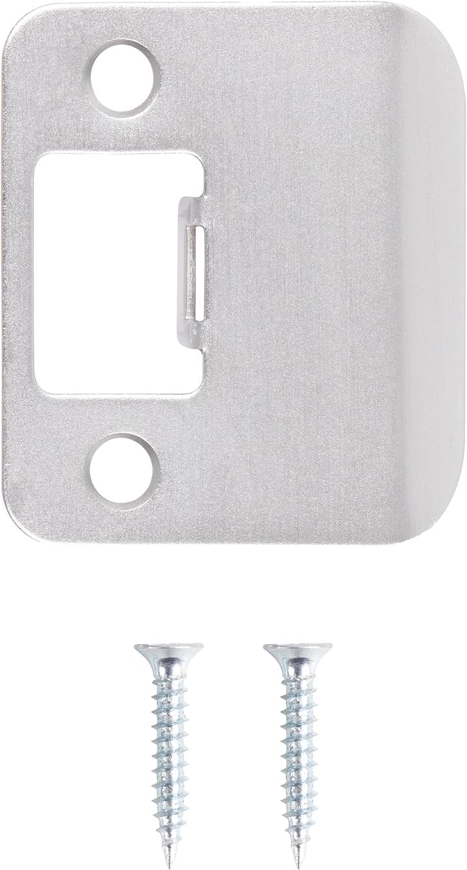 Round Corner Extended Lip Strike Plate, 2-1/4" x 1-1/2", (2" Overall Length), Satin Chrome by Stone Harbor Hardware