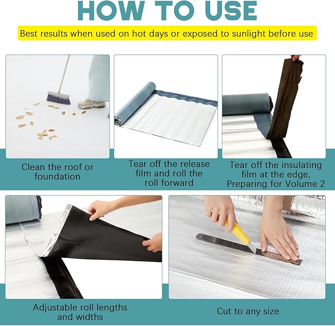 Synthetic Waterproof Roof Underlayment Roll-39 x 390 inch Self-Adhesive Waterproofing Membrane | Easy-Peel Stick & Seal for Flat Roofs, Sheds, RV, Metal & Sloped Roofs | Longlasting Leak Protection