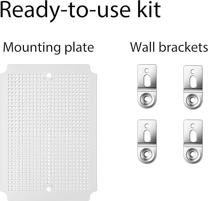 Junction Box, IP67 Waterproof Plastic Enclosure for Electrical Project, Hinged Transparent Cover, Includes Mounting Plate and Wall Bracket 220×170×110mm (8.6"×6.7"×4.3" TC)