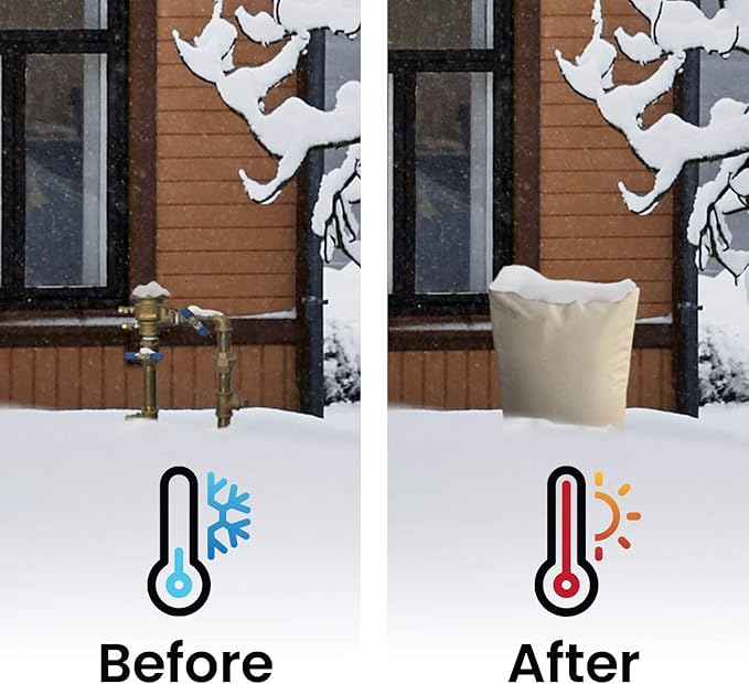 The Original Winter Pipe Insulation Cover (0˚F) - Extra-Thick EVA+NBR (UV-Coated) Insulated Backflow Preventer Freeze Protection, Pump Cover, Sprinkler/Well/Valve Head Cover - (19" W X 32" H)