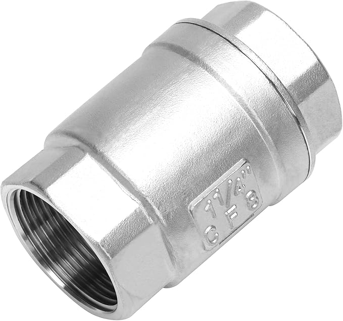 1-1/4 Inch Vertical Check Valve SUS304 Spring Loaded Check Valve in-line Low Cracking Pressure CF8M WOG 1000