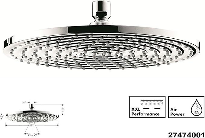 Hansgrohe Chrome Raindance Shower Set w/Handshower Wallbar, Pressure Balance Valve Trim w/Diverter, Rough, Chrome