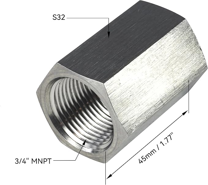 HFS(R) Hex Coupling Coupler 3/4" Female NPT x 3/4" Female NPT Stainless Steel 304