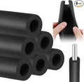 6 Pcs Pipe Insulation Foam Tube Black Pipe Wrap Freeze Protection Heat Preservation Pipe Covers for Tubing Outdoor Water Pipe Freeze Protection (1.3FTx0.86in)