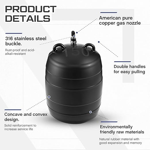 6 Inch Inflatable Pipe Plug Sewer Test Plug with 39.37 Extension Hose Rubber Plumbing Test Balloon for Sewage Pipeline Inspection