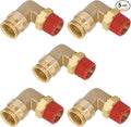 5/8" Quick Push to Connect Fittings Brass 90 Degree Union Swivel Elbow Joint DOT Approved 5/8" Tube OD x 1/2" NPT Thread Air Brake Line Adapter Air Suspension Kit for Car Truck Trailers 5pcs