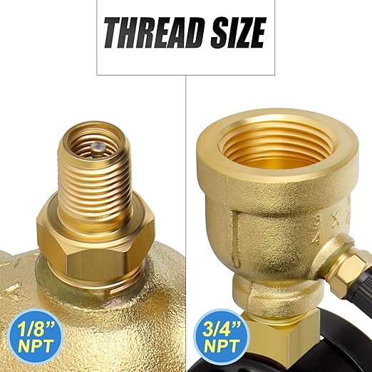 MEANLIN MEASURE 0-60Psi Forged Brass Air Test Pressure gauges, 3/4" FNPT Connection, 2" Double Graduated, Bell Shape Body Assembly, -3-2-3% Accuracy