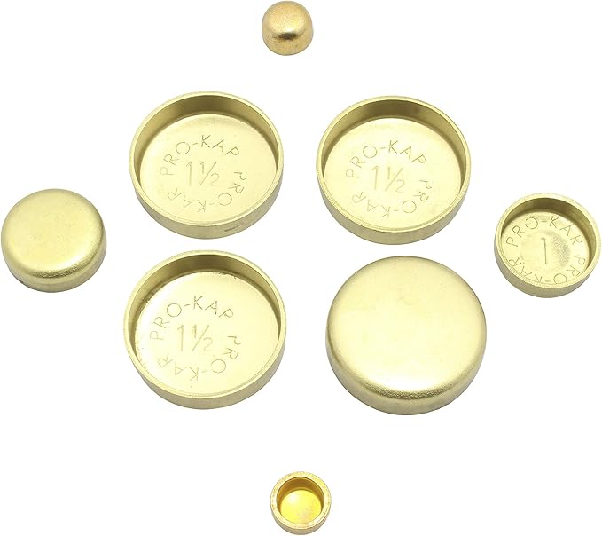 DNJ FPS140 Brass Freeze Plug Set for 1998-2010 Chrysler, Dodge 300, Avenger, Charger 2.7L V6 24V DOHC 2736cc
