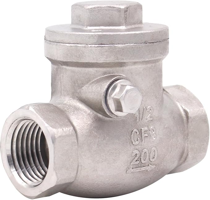 1/2 Inch Swing Check Valve - WOG 200 PSI Stainless Steel SS304 CF8M NPT