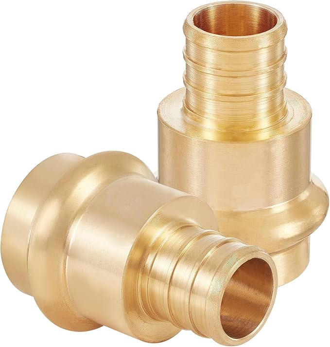 40-Pack HeSun Copper Press Fitting Adapter,3/4" PRESS X 3/4" PEX F1807 Crimp Coupling, LF Brass(PEX1807346-40)