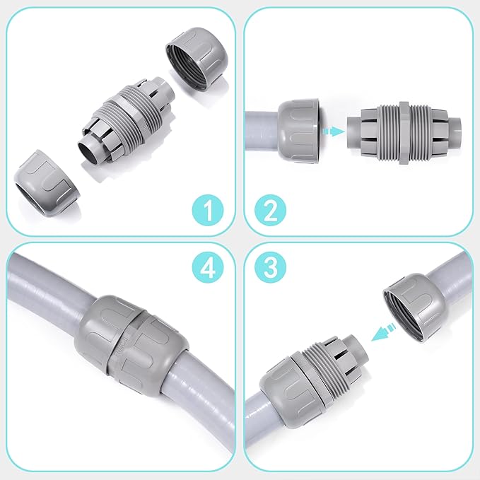 (1Pcs) NPT 1-1/2 inch Liquid-Tight Connector,PVC Flexible Conduit Double-Ended Connector,Straight 180 Degree,Two-Way Conduit Connector,Electrical Conduit Fittings