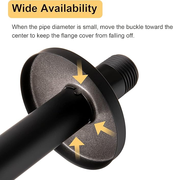 OFFO Shower Arm Flange 2.5" in Outer Diameter Replacement Shower Head Arm Escutcheon Plate Suitable for Most Brands Shower Head Arms, Matte Black