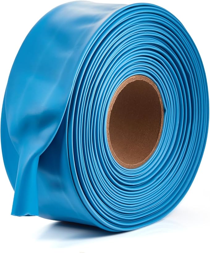 Chanzon 2:1 Ratio - 80Ft Roll - 2-3/8" (60mm) Adhesive Heat Shrink Tubing - Blue Polyolefin Sleeving Wrap Shrinking 1pcs