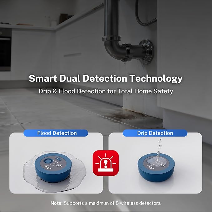 iSpring LS43WL Smart Leak Shut-Off System, Automatic Water Leak Detector with 1 Wired & 1 Wireless Sensor, Whole-Home Water Damage Protection, 1" MNPT + 3/4" FNPT